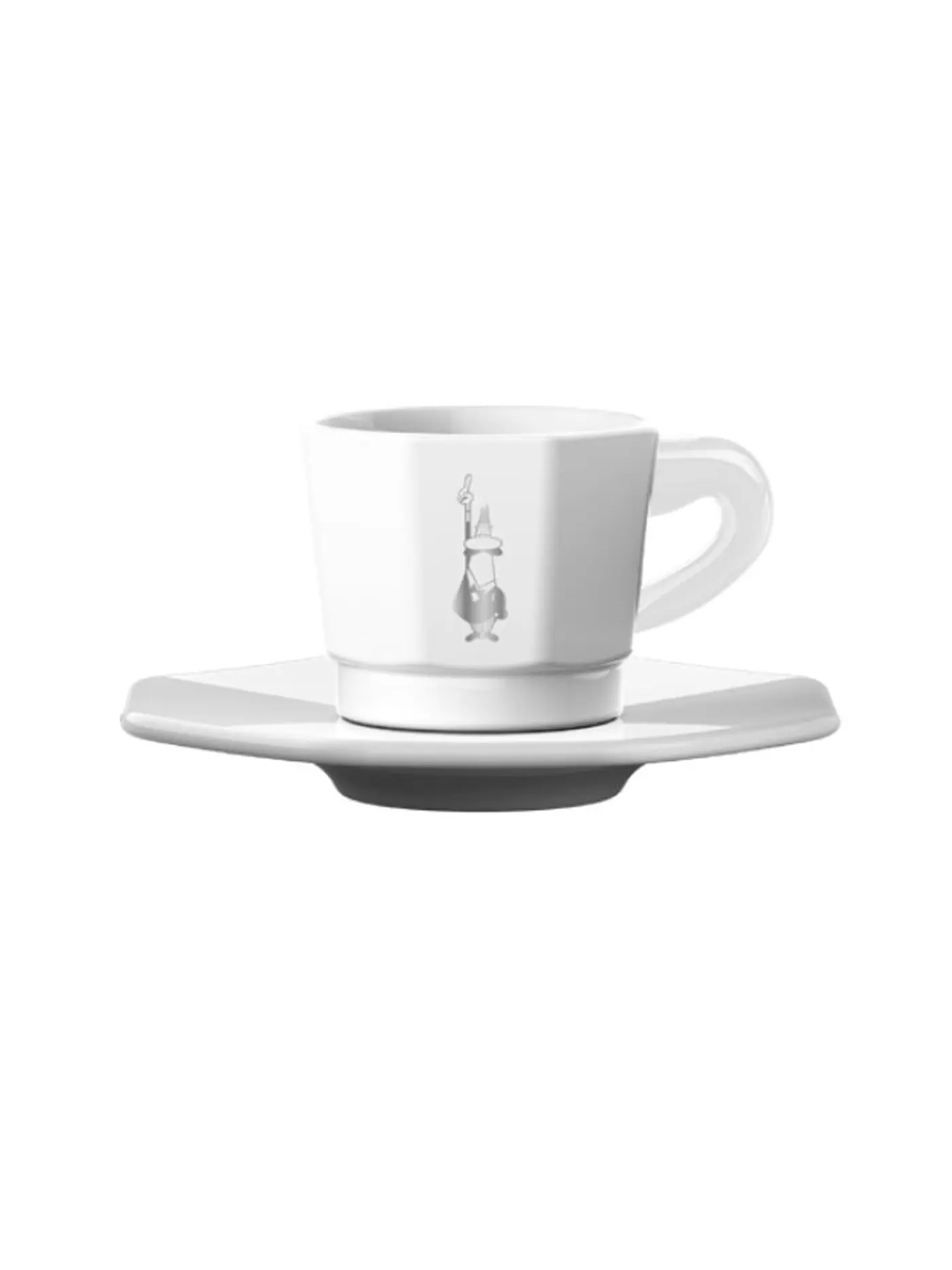 BIALETTI | Espressotassen eckig 4er Set Weiss/Gold | 